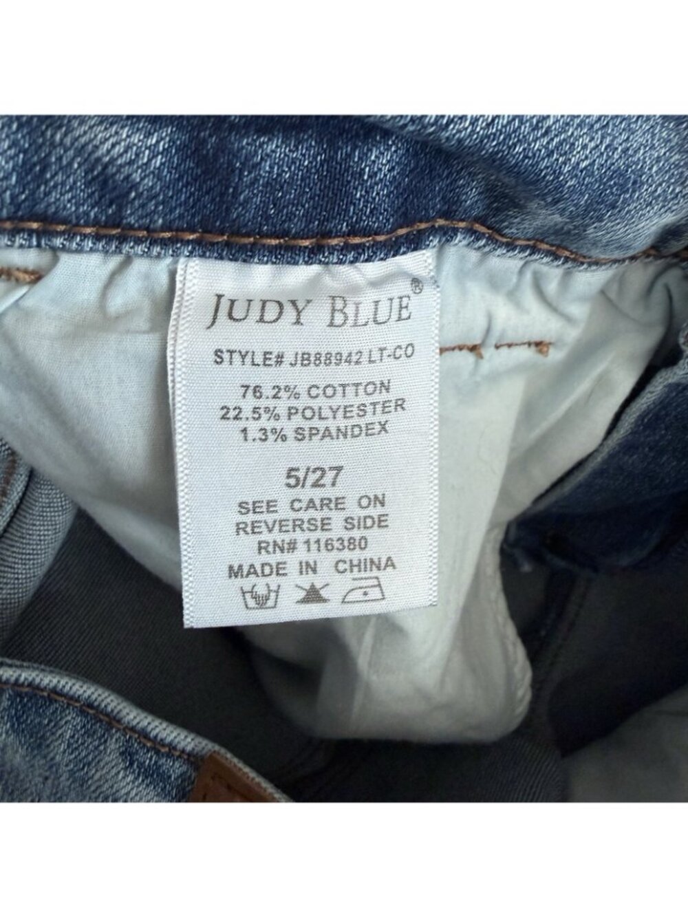 Judy Blue High Waisted Wide Leg Trouser Style Jean Size 5/27 - Picture 6 of 6